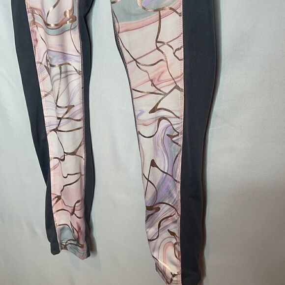 Justice Metallic Rose Gold/ Grey Leggings. Size 12. - Picture 3 of 9